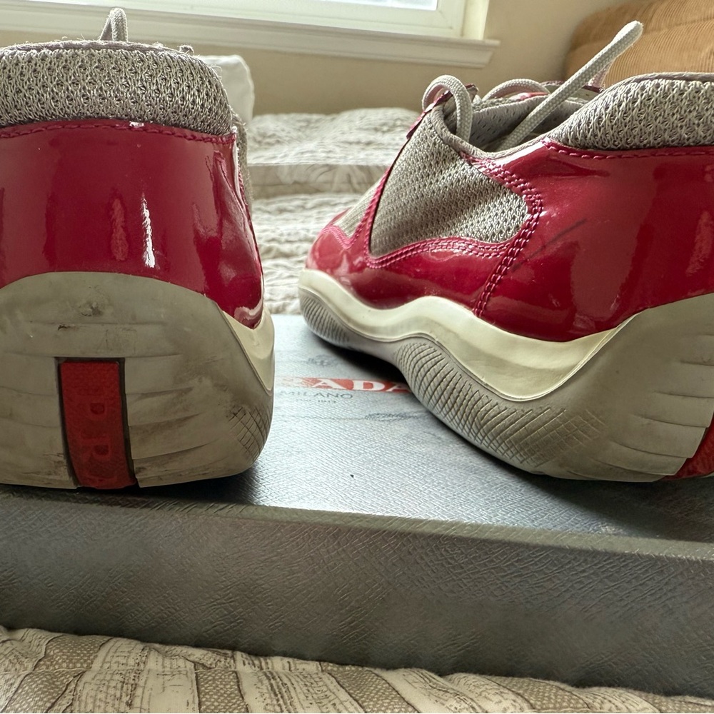 Prada Red/pink and Gray Sneakers - Picture 7 of 7